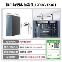海尔(Haier)鲜活水自净化净水器P7全水路抑菌0阻垢剂1200G反渗透8年长效智能龙头UV抑菌家用厨下净水机R301