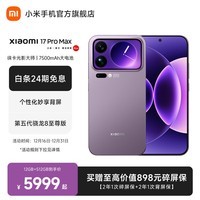 小米（MI）Xiaomi 17 Pro Max 徕卡光影大师人像 第五代骁龙8至尊版 6.9英寸120Hz阳光屏 小米手机17promax  冷烟紫 12GB+512GB