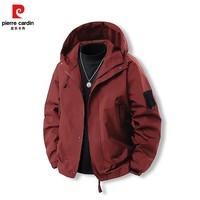 皮尔卡丹户外冲锋衣男2025春季防风防水保暖登山服外套装 朱雀红 XL