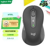 罗技(Logitech)M750L 优选系列大手鼠标 无线静音鼠标 智能鼠标 黑色 带Logi Bolt USB接收器 M650升级版