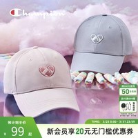 Champion冠军25秋季新款棒球帽弯檐软衬情侣款鸭舌帽男女甜美粉色 浅灰
