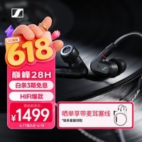 森海塞尔（Sennheiser）IE200 HiFi耳机有线音乐耳机 耳挂入耳式高保真耳机 游戏耳机 黑色 618礼物