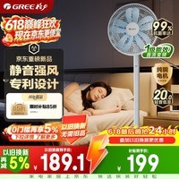 格力(GREE)【花精灵Se毕雯珺同款】一级能效直流变频轻音节能遥控电风扇卧室落地扇大风量静音家用风扇
