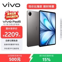 vivoPad5 柔光版 12GB+256GB 灰常好 国家补贴 蓝晶×天玑9300+ 12.1英寸高亮护眼屏 平板电脑学生平板