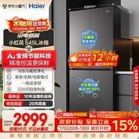 海尔小红花「539升级款」545升十字门冰箱冷藏冷冻双净化三档变温一级节能BCD-545WGHTDEDB7U1国家补贴