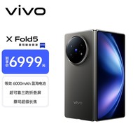 vivo X Fold5 12GB+256GB 钛度 217g超轻薄 等效6000mAh蓝海电池 超可靠三防折叠屏 AI 折叠屏 手机
