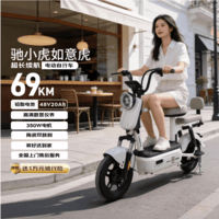 驰小虎电动自行车 如意虎新国标电动车电动自行车48V20Ah电池长续航电瓶车代步车电车家用成人电车白