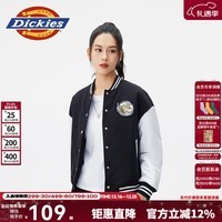 Dickies夹克外套女时尚百搭棒球服运动休闲夹克情侣款10804 黑色 （常规版型） S
