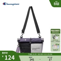 Champion冠军斜挎包25秋季新款男多口袋机能单肩包轻便女小方包 中紫 均码