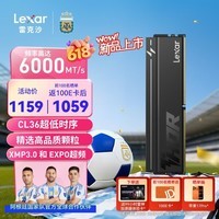 雷克沙（Lexar）DDR5 6000 16GB单条 电竞马甲条台式内存条 CL36 Thor雷神二代马甲 黑色
