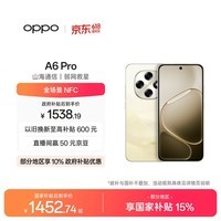 OPPO A6 Pro 12GB+256GB 流水生金 7000mAh大电池长续航 IP69防水 流畅抗摔耐用 5G智能手机 国家补贴