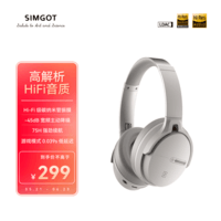 兴戈(SIMGOT)空屿EH500 深度ANC主动降噪头戴式蓝牙耳机5.4双金标HIFI高音质高解析可折叠 灰羽白