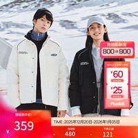 斯凯奇羽绒服男女款保暖立领羽绒服冬季 碳黑/0018 L