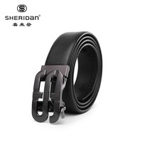 Sheridan喜来登皮带男 自动扣青年韩版百搭简约潮人男士牛皮腰带 年轻人个性设计扣头