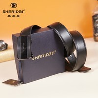 喜来登（SHERIDAN）新款 男士牛皮自动扣腰带 时尚商务裤带 生日礼物 礼盒装 SH521566S