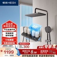 恒洁(HEGII)花洒淋浴套装Y55 除垢自洁智能恒温数显花洒套装HMF938-333D-SH
