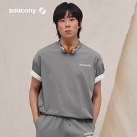 Saucony索康尼圆领T恤男女同款户外休闲春夏短袖T恤 蜂鸟灰 XL