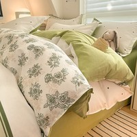 兰芮四件套床上用品纯棉亲肤裸睡套件全棉四件套 莫奈花园 1.5/1.8m 床单款 被套200*230cm