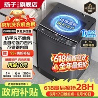 扬子【政府补贴15%】洗衣机全自动一级能效 家用大容量洗烘一体波轮 以旧换新出租房宿舍神器 10KG租房神器【一级能效+蓝光抑菌风干】 波轮