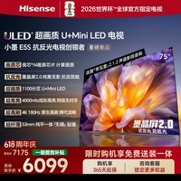海信电视小墨E5S 75吋【送装一体-伸缩挂架】1100分区U+MiniLED 信芯 墨晶屏抗反防眩4000nits高亮