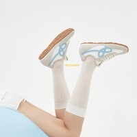 WE FLOWER德迅鞋蓝色男女百搭运动休闲板鞋夏天网面户外旅游潮鞋 雾霭蓝 39