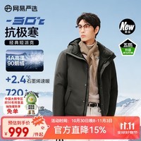 网易严选中国大鹅地表强温90白鹅绒短款派克羽绒服-30℃抗寒五防无穷小亮 A款25秋冬-螺青绿 L