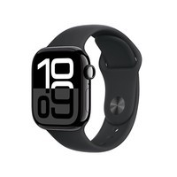 Apple Watch Series 10 智能手表42毫米亮黑色铝金属表壳黑色运动型表带S/M【蜂窝】京补合约