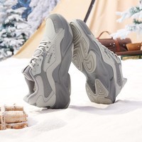 361°男鞋棉鞋加绒保暖加厚冬季革面高帮户外防滑雪地靴休闲运动鞋子男 浮石色/锌铁灰【加绒6720A】 42