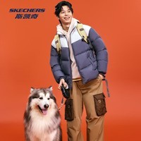 斯凯奇羽绒服男女同款冬季新款加厚情侣短款棉服面包服 墨灰色/00W5 L