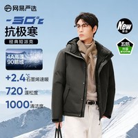 网易严选中国大鹅x燕云联名款地表强温90白鹅绒短款派克羽绒服-30℃抗寒 A款25秋冬-螺青绿 2XL