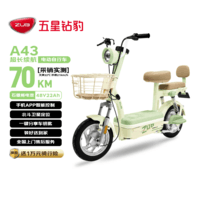 五星钻豹电动自行车A43新国标长续航电动车48V22AH石墨烯铅酸智能日常上班男女通勤代步可上牌源彩绿
