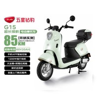 五星钻豹电动摩托车G15长续航电动车60V20AH铅酸电池智能男女代步电瓶车外卖通勤高速电摩绿