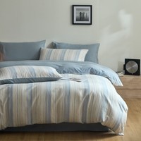 AIDLI床上四件套A类母婴级全棉双层纱纯棉新疆棉被套床单被罩双人套件 未来海岸 200*230cm四件套(1.5/1.8m床)