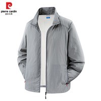 皮尔卡丹2025夏季防晒衣男士立领外套户外透气皮肤衣轻薄款夹克男士款 浅灰色 M