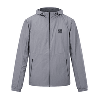 多威(Do-win)运动夹克男新款运动梭织连帽拉链外套跑步运动服外套 银灰色 L