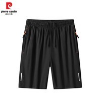 皮尔卡丹夏季新款休闲短裤男士五分裤速干大码运动外穿裤子男 黑色 XL