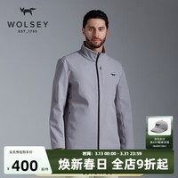 WOLSEY尼维斯户外软壳衣男士防风加绒立领外套可做冲锋衣内胆使用 银灰 L 175