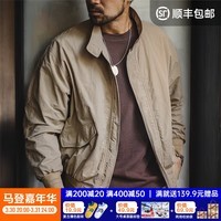 马登工装美式复古哈灵顿G9立领夹克男轻户外阿美咔叽男士休闲外套春 浅卡其色 【衣服男装/简约休闲外套】 M (版型宽松,建议拍小一码)