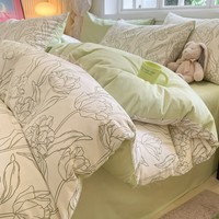 兰芮四件套床上用品纯棉亲肤裸睡套件全棉四件套 安夏 1.5/1.8m 床单款 被套200*230cm