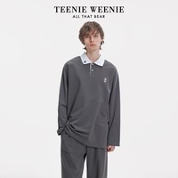 Teenie Weenie小熊睡衣情侣春夏季2025新款休闲宽松复古学院刺绣长袖家居服套装 【长袖长裤】男款-岩灰 M
