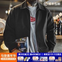 马登工装美式休闲IKE棉织教练夹克男外套春薄款黑色廓形男士上衣 黑色 【潮流痞帅/男生/2025新款】 M