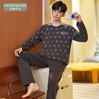 芬腾可安(FENTENGCARE)【N】睡衣女春秋季长袖2026年新款休闲圆领套头甜美家居服套装 5153 XL