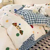 兰芮四件套床上用品纯棉亲肤裸睡套件全棉四件套 三只小狗1 1.5/1.8m 床单款 被套200*230cm