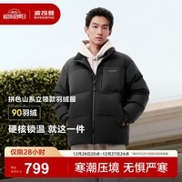 波司登(BOSIDENG)25年新款羽绒服男款时尚休闲短款立领防风百搭休闲加厚保暖外套 黑色|8056 M 175/96A 体重约140-155斤