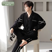 芬腾可安（FENTENGCARE）【XH】情侣睡衣秋冬款珊瑚绒冬季女法兰绒加绒加厚风家居服 7136 L