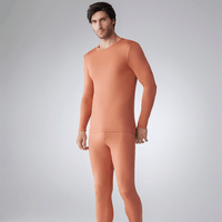 舒雅（Schiesser）男女款圆领3A抗菌长袖长裤保暖内衣套装E5/23887W 男款E5/19192W棕色 XL