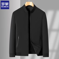 罗蒙(ROMON)立领夹克男外套2025春秋新款商务休闲行政夹克衫男装上衣 黑色 XL (180)