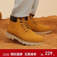Semir男鞋马丁靴男靴冬季大黄靴工装靴短靴子男 咖黄色【马丁靴】 42