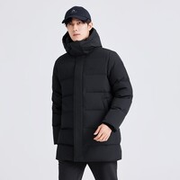 拓路者（Pioneer Camp）男装中长款羽绒服男冬季保暖羽绒外套700蓬男士休闲宽松中年防寒 黑色 L