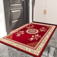 KAYE新中式入户门地垫进门口垫子客厅玄关防滑脚垫家用大门口进户门垫 欢天喜地【红】 40x60 cm